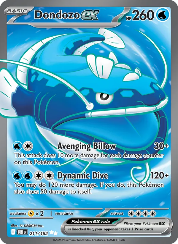 Dondozo ex Destined Rivals 211/182