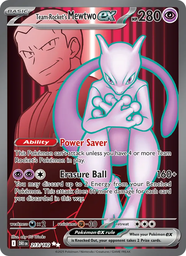 Team Rocket's Mewtwo ex Destined Rivals 213/182