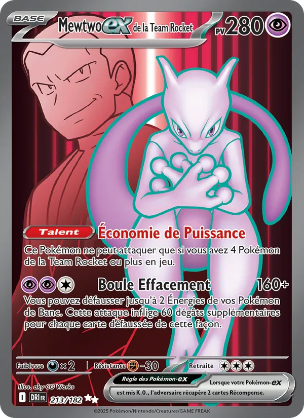 Mewtwo-ex de la Team Rocket Rivalités Destinées 213/182