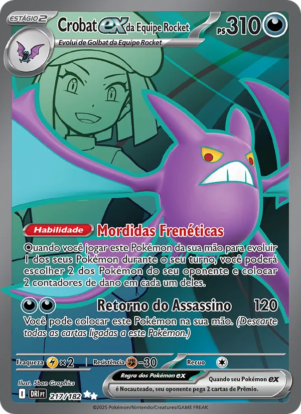 Crobat ex da Equipe Rocket Rivais Predestinados 217/182