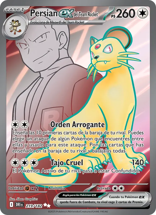 Persian ex del Team Rocket Rivales Predestinados 219/182
