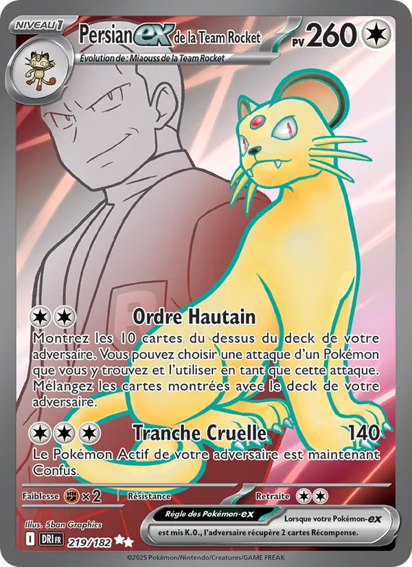 Persian-ex de la Team Rocket Rivalités Destinées 219/182