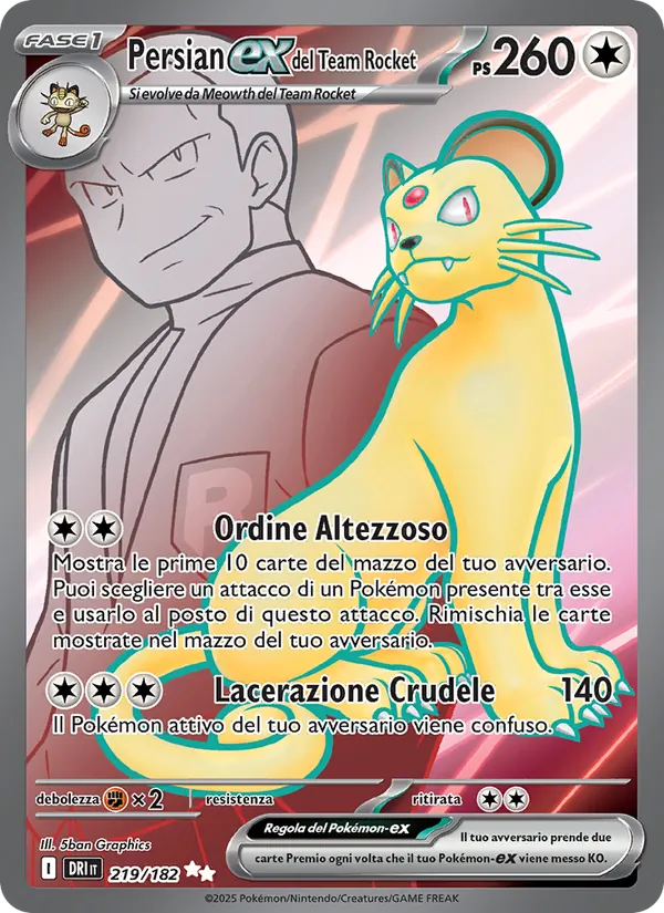 Persian-ex del Team Rocket Rivali Predestinati 219/182