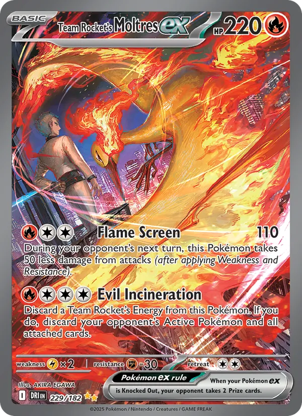 Team Rocket's Moltres ex Destined Rivals 229/182