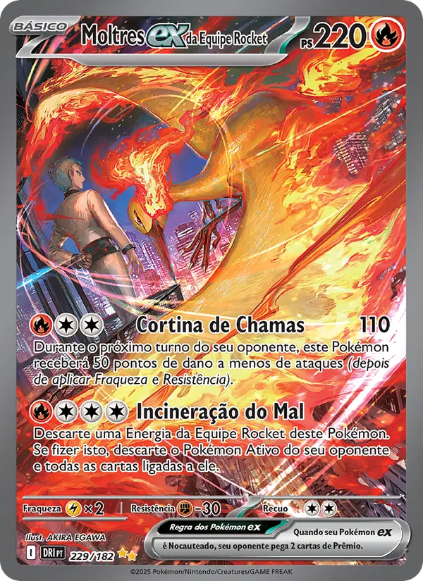 Moltres ex da Equipe Rocket Rivais Predestinados 229/182