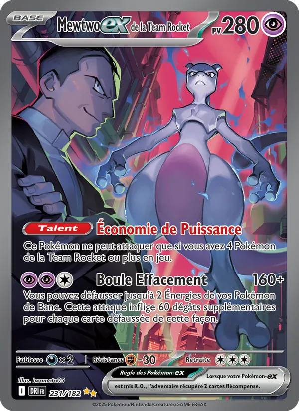 Mewtwo-ex de la Team Rocket Rivalités Destinées 231/182