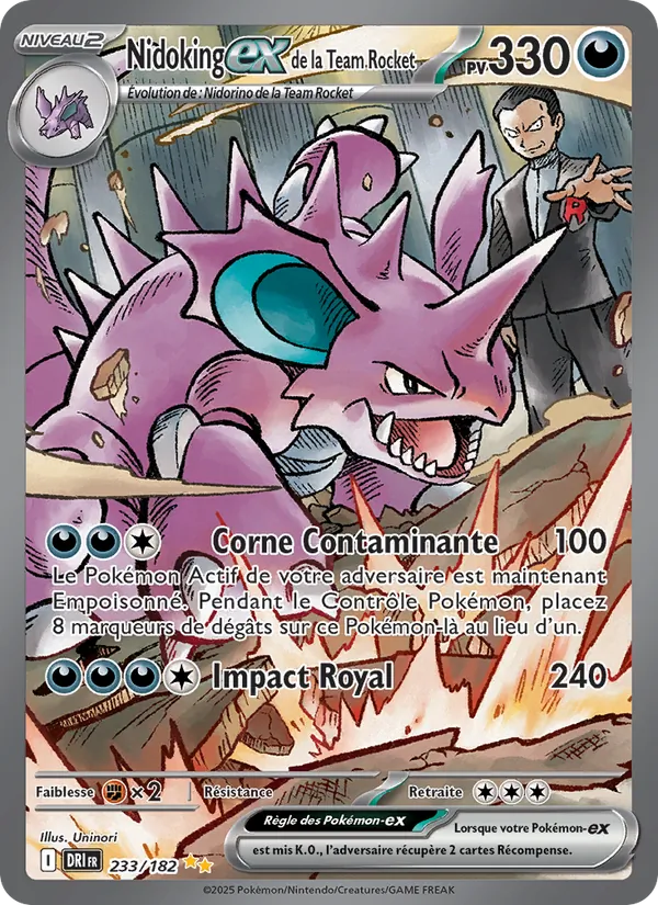 Nidoking-ex de la Team Rocket Rivalités Destinées 233/182