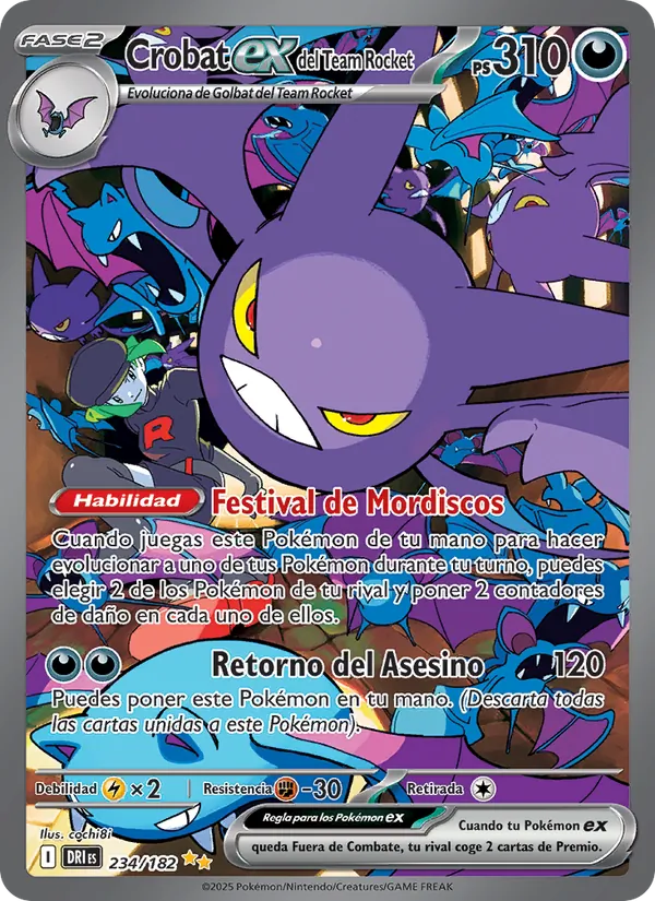 Crobat ex del Team Rocket Rivales Predestinados 234/182