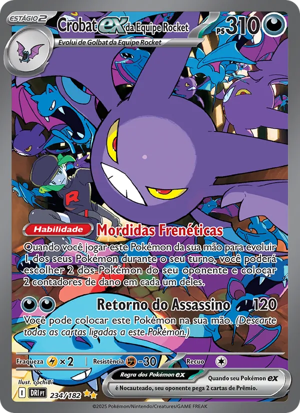 Crobat ex da Equipe Rocket Rivais Predestinados 234/182
