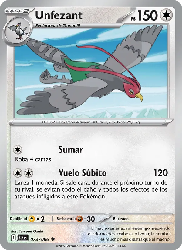 Unfezant Fulgor Negro 073/86