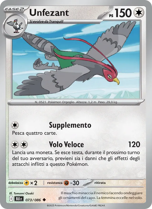 Unfezant Luce Nera 073/86