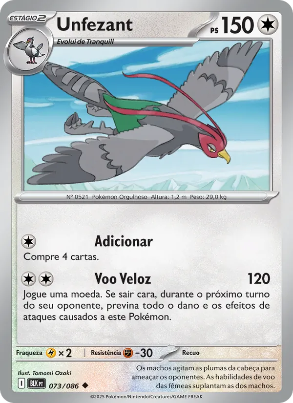 Unfezant Raio Preto 073/86