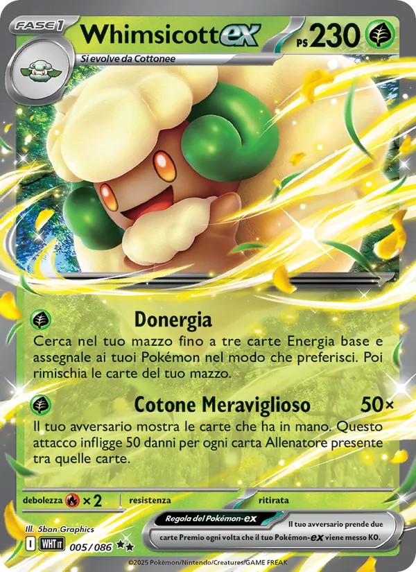 Whimsicott-ex Fuoco Bianco 005/86
