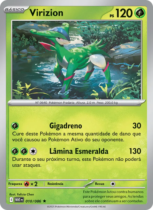 Virizion Fogo Branco 010/86