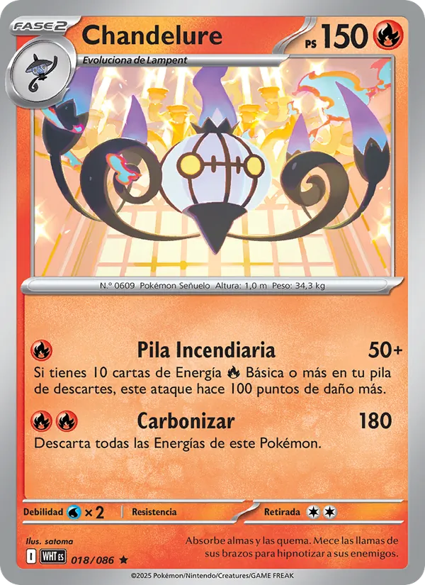 Chandelure Llama Blanca 018/86