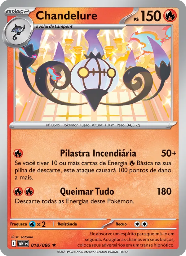 Chandelure Fogo Branco 018/86