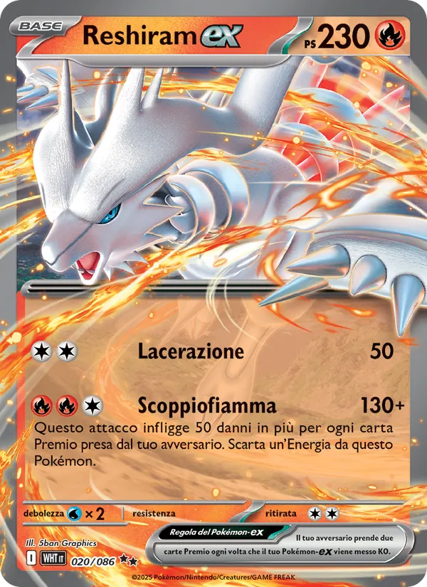 Reshiram-ex Fuoco Bianco 020/86