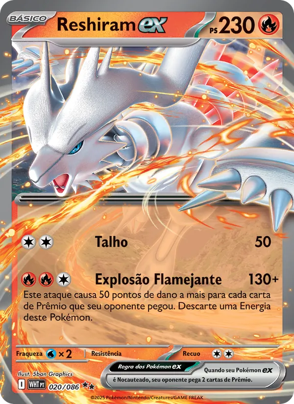 Reshiram ex Fogo Branco 020/86