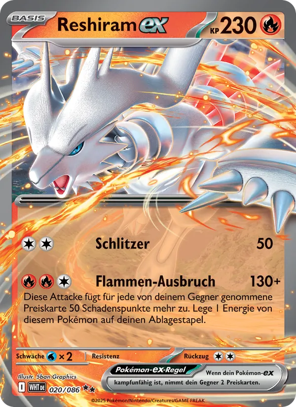 Reshiram-ex Weiße Flammen 020/86
