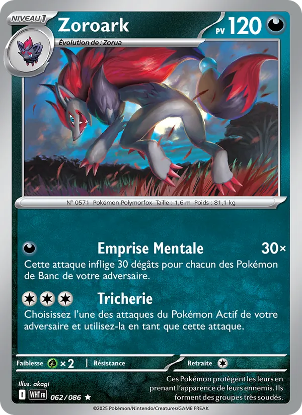 Zoroark Flamme Blanche 062/86