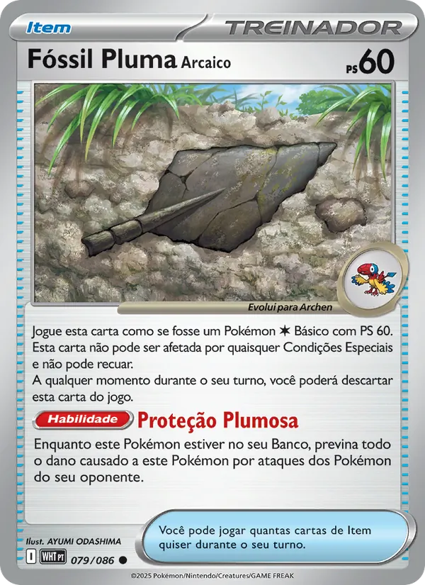 Fóssil Pluma Arcaico Fogo Branco 079/86