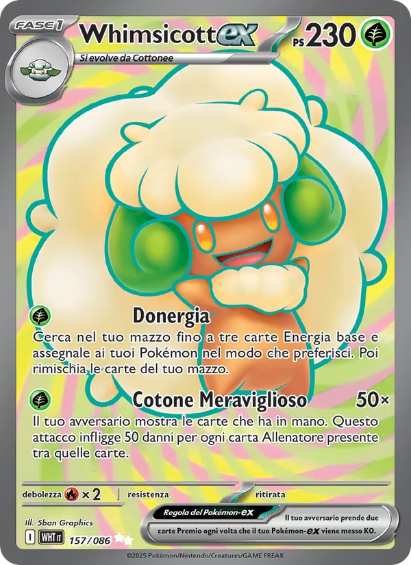 Whimsicott-ex Fuoco Bianco 157/86