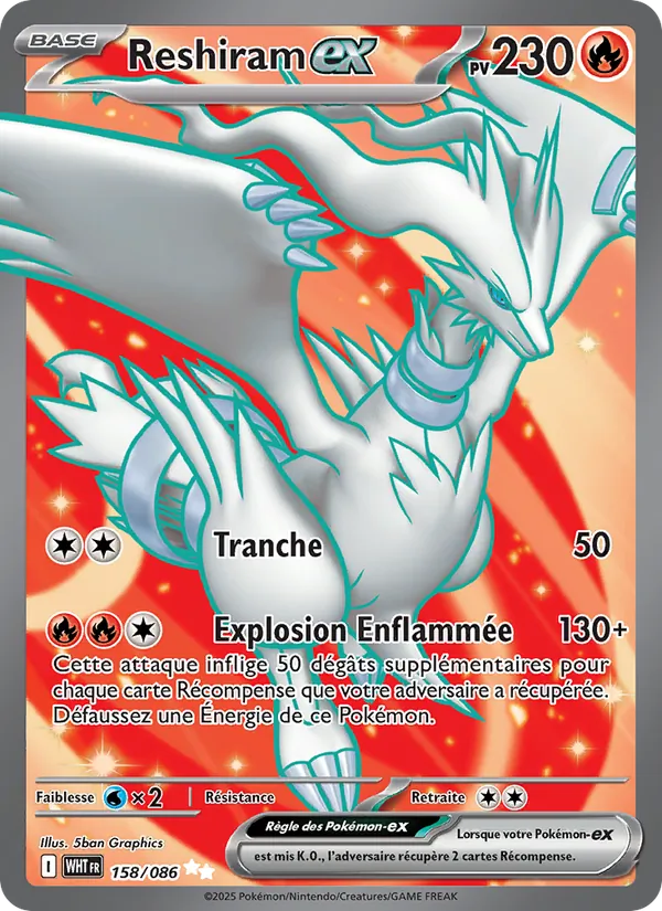 Reshiram-ex Flamme Blanche 158/86