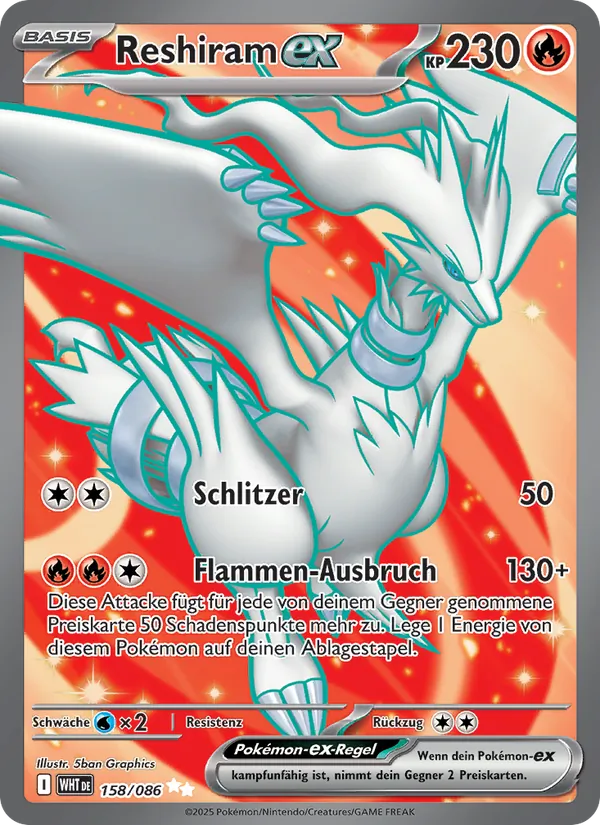 Reshiram-ex Weiße Flammen 158/86
