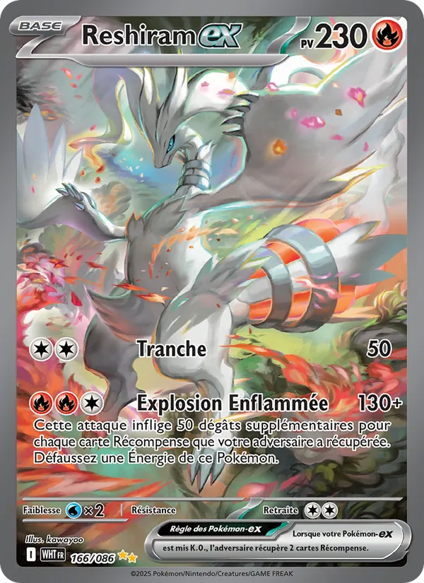 Reshiram-ex Flamme Blanche 166/86