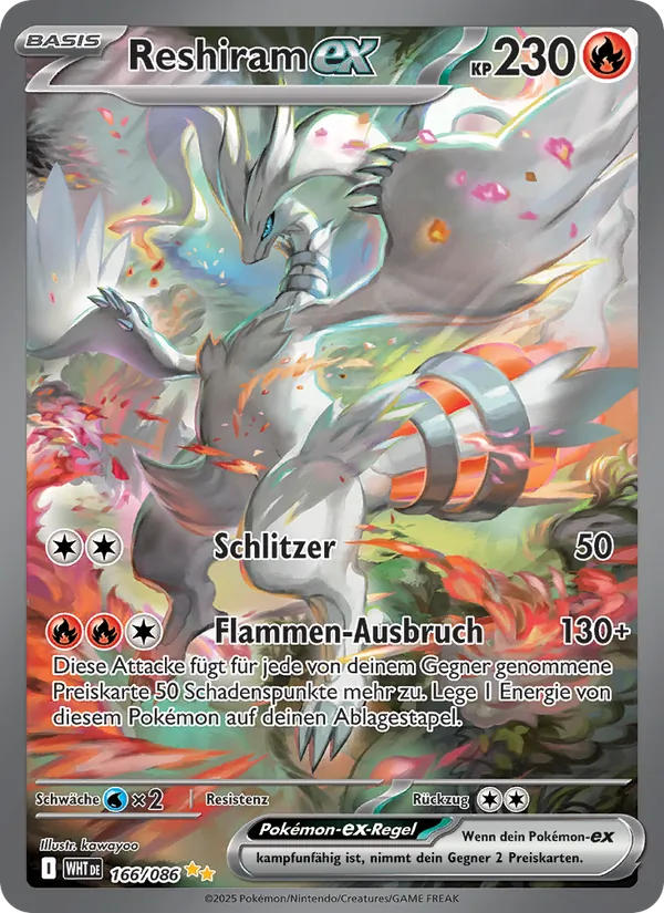 Reshiram-ex Weiße Flammen 166/86