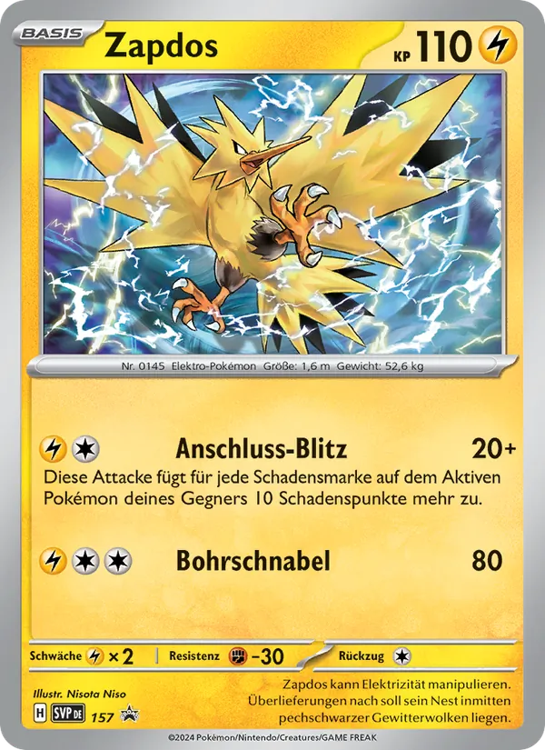 Zapdos SVP Black Star Promos 157/225