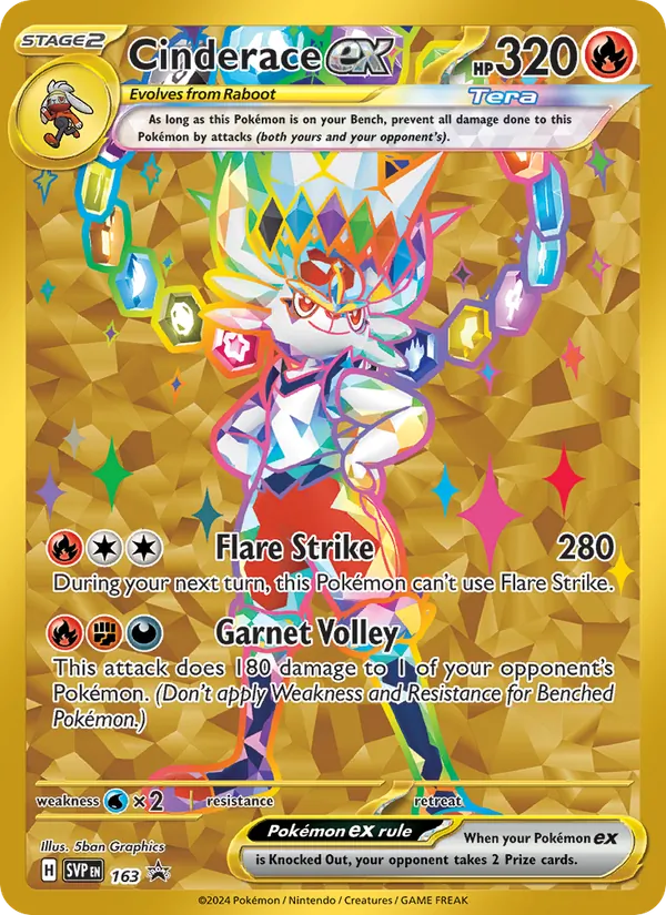 Cinderace ex SVP Black Star Promos 163/225