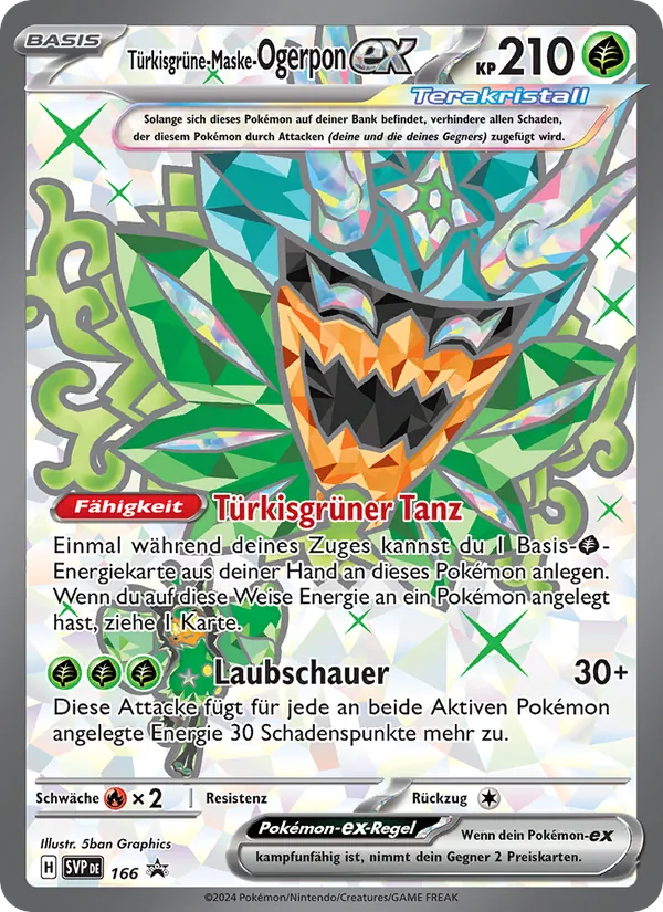 Türkisgrüne-Maske-Ogerpon-ex SVP Black Star Promos 166/225
