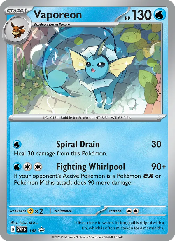 Vaporeon SVP Black Star Promos 168/225
