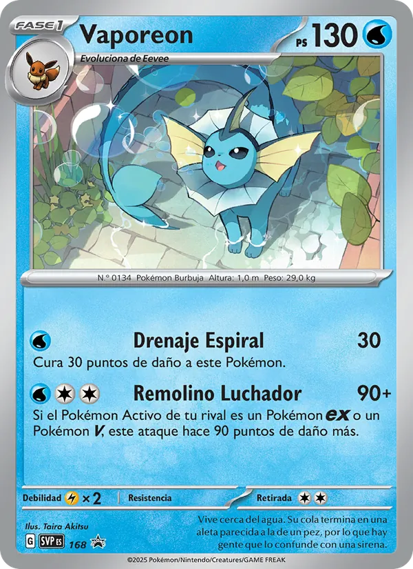 Vaporeon SVP Black Star Promos 168/225