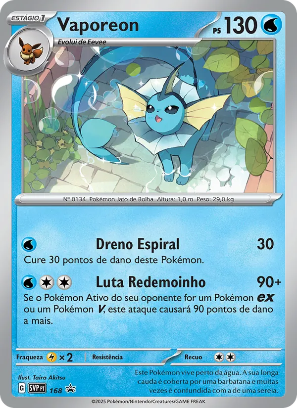 Vaporeon SVP Black Star Promos 168/225