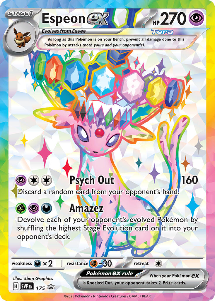Espeon ex SVP Black Star Promos 175/225