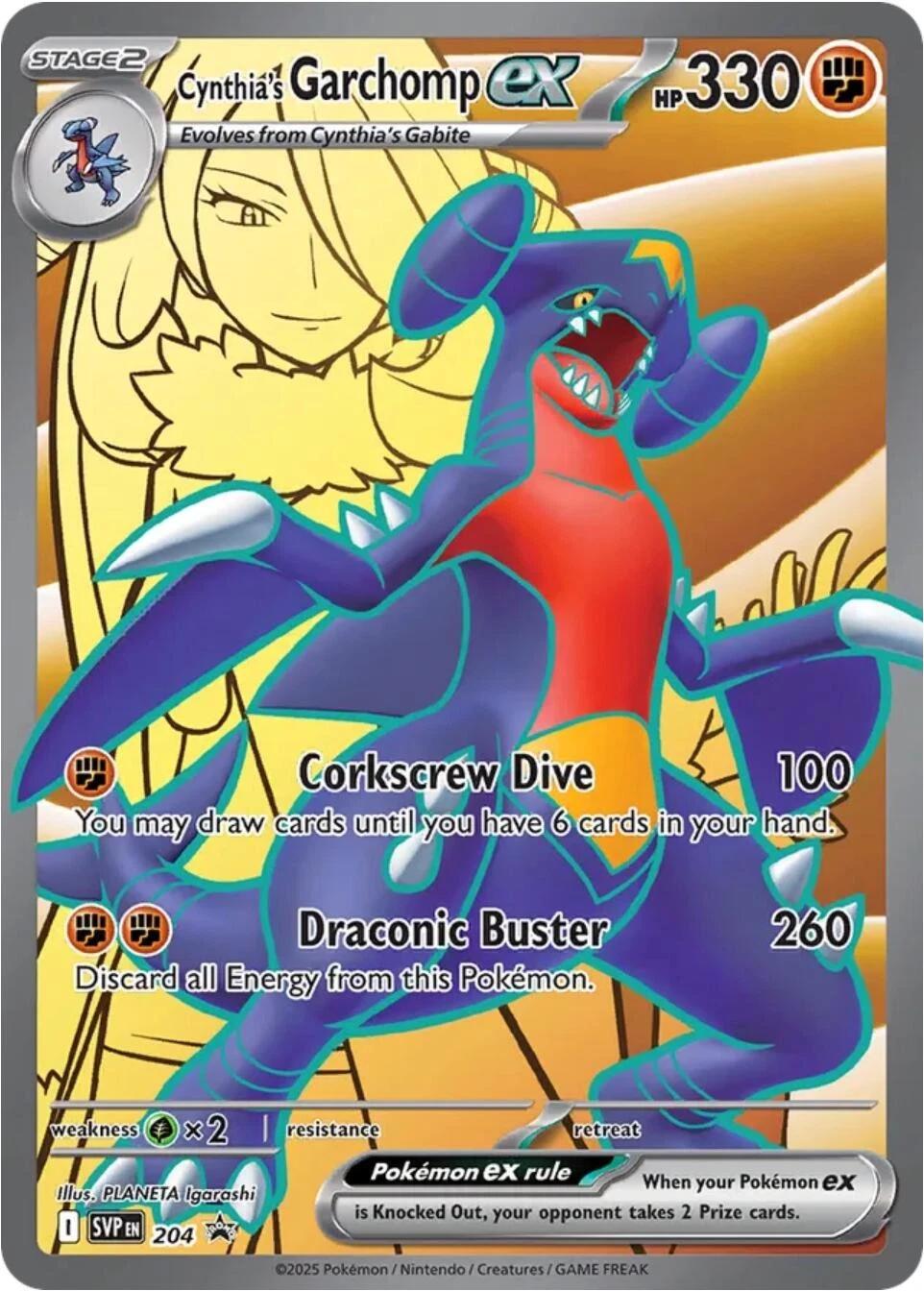 Carchacrock-ex de Cynthia SVP Black Star Promos 204/225