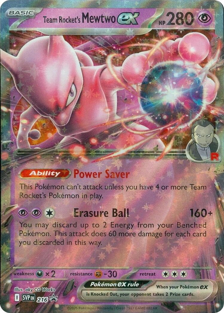 Team Rockets Mewtu-ex SVP Black Star Promos 216/225