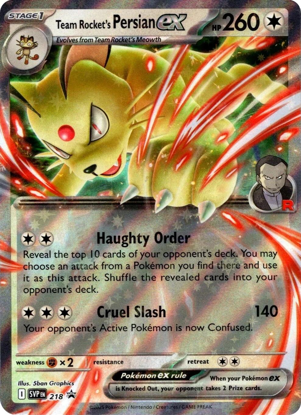 Persian ex da Equipe Rocket SVP Black Star Promos 218/225