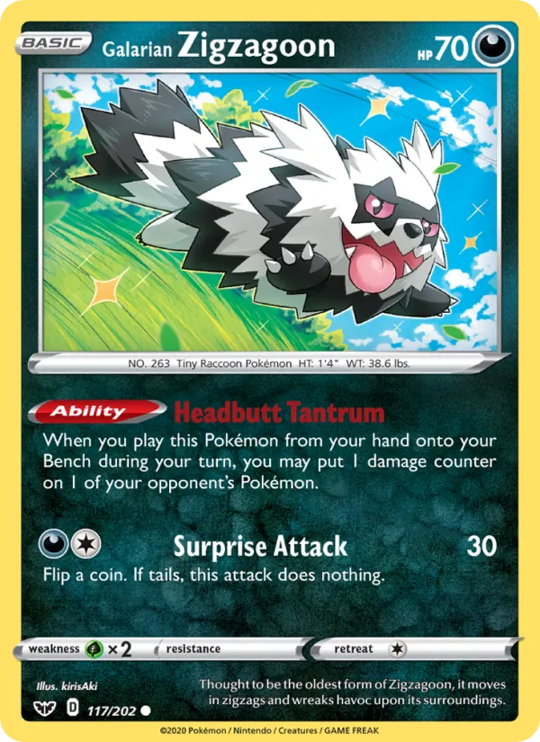 Galarian Zigzagoon Sword & Shield 117/202
