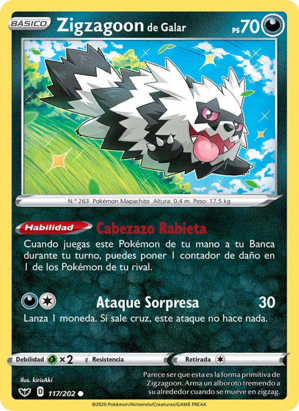 Zigzagoon de Galar Espada y Escudo 117/202