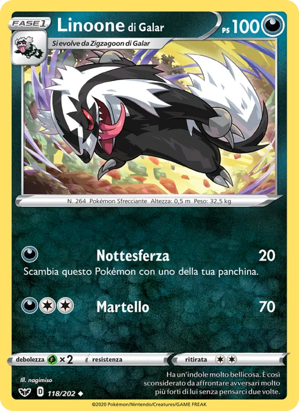 Linoone di Galar Spada e Scudo 118/202