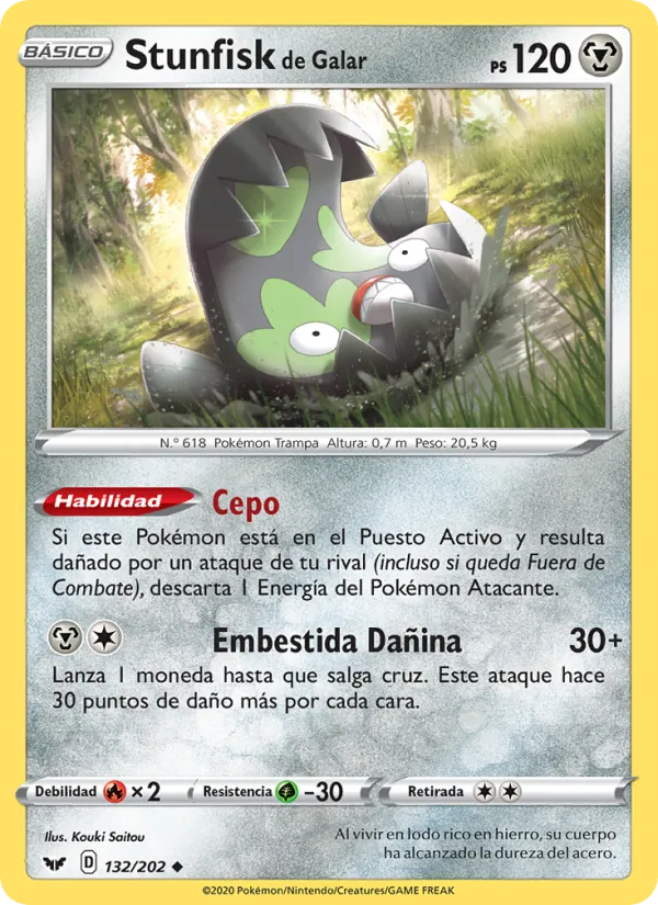 Stunfisk de Galar Espada y Escudo 132/202