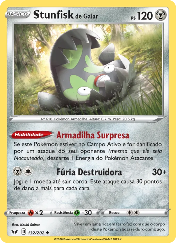 Stunfisk de Galar Espada e Escudo 132/202