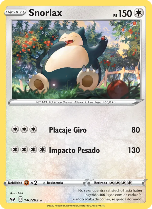Snorlax Espada y Escudo 140/202