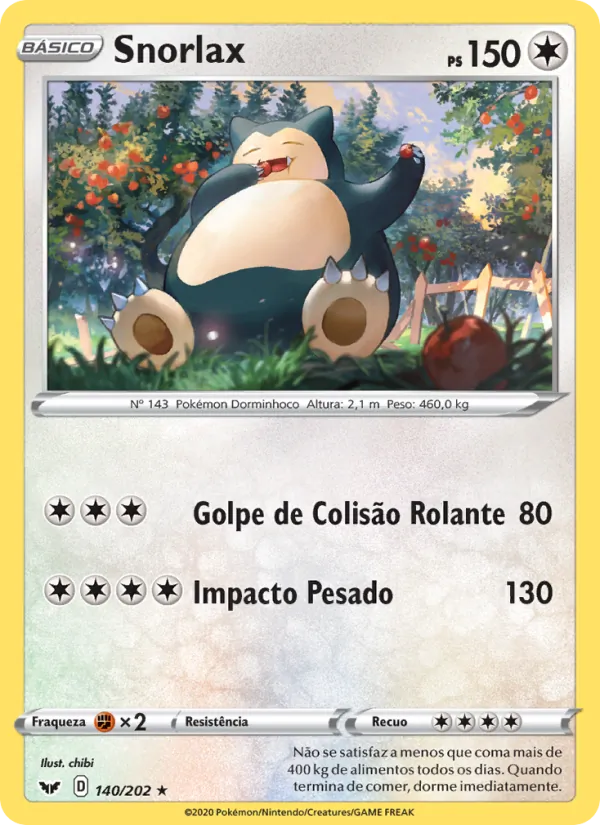 Snorlax Espada e Escudo 140/202