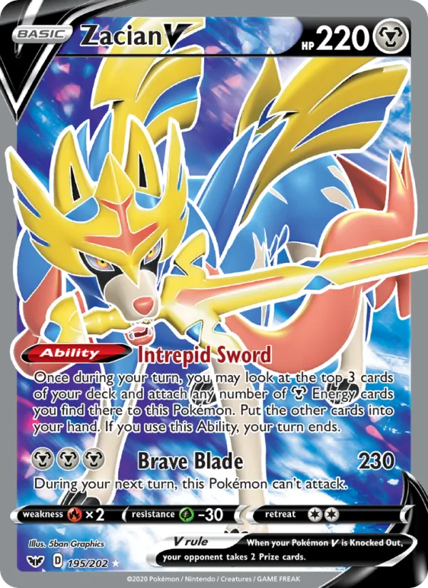 Zacian V Sword & Shield 195/202