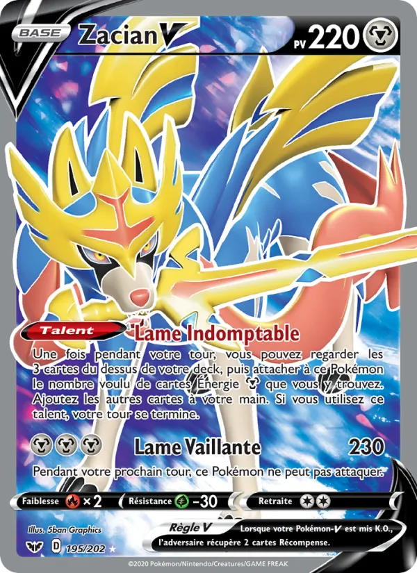 Zacian V Épée et Bouclier 195/202