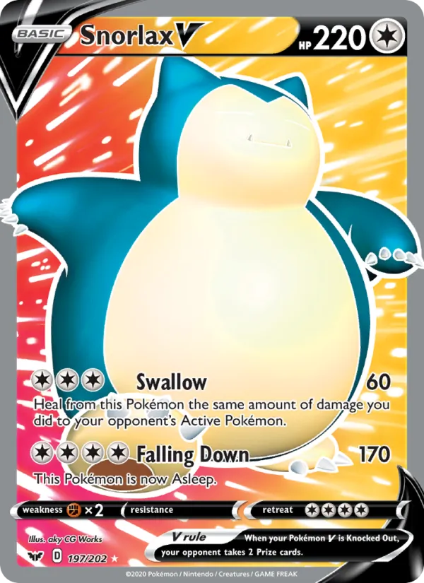 Snorlax V Sword & Shield 197/202